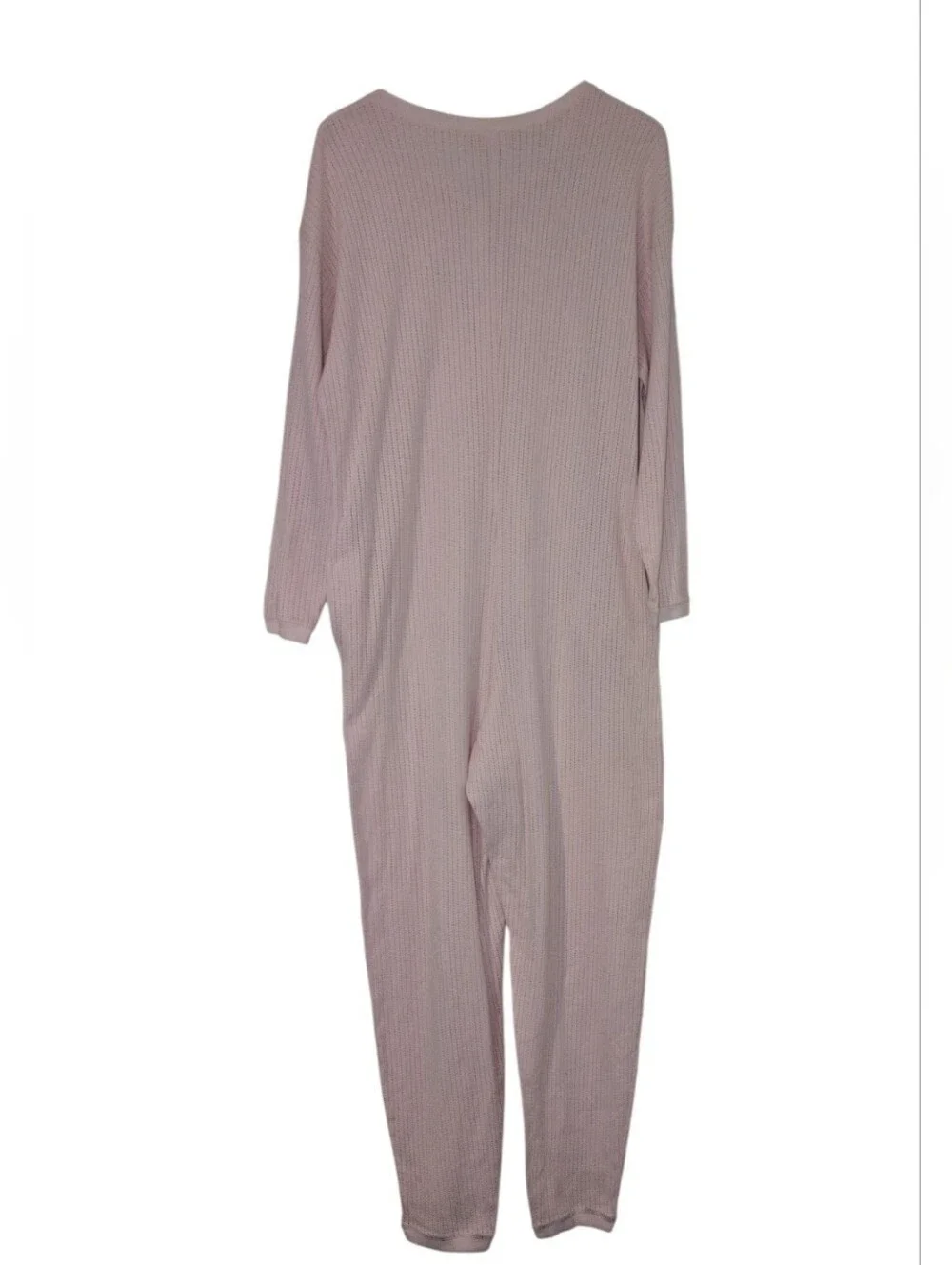 Vintage '90s Victoria's Secret Pink One Pc Unionsuit PJs Cotton Knit Cottagecore